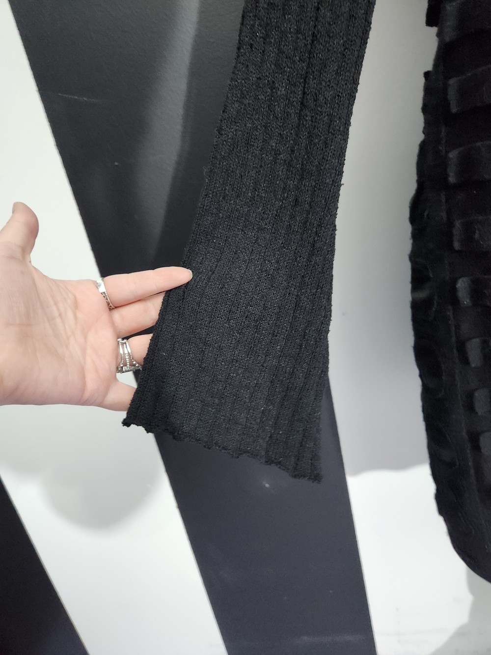 One-Shoulder Ribbed Sweater - Picture 3 of 8